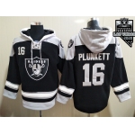 Men's Las Vegas Raiders #16 Jim Plunkett NEW Black 2020 Inaugural Season Pocket Stitched NFL Pullover Hoodie