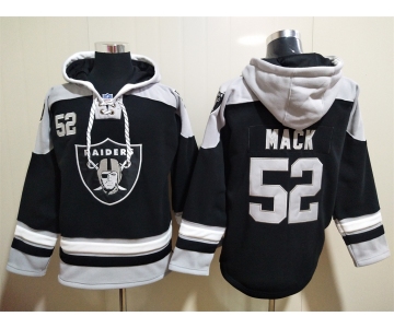 Men's Las Vegas Raiders 52 Khalil Mack NEW Black Pocket Stitched NFL Pullover Hoodie