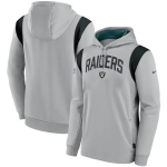 Men's Las Vegas Raiders Gray Sideline Stack Performance Pullover Hoodie