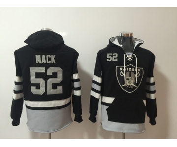 Men's Oakland Raiders #52 Khalil Mack NEW Black Pocket Stitched NFL Pullover Hoodie