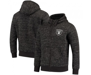 Men's Oakland Raiders G-III Sports by Carl Banks Heathered Black Discovery Sherpa Full-Zip Jacket