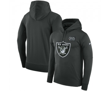 Men's Oakland Raiders Nike Anthracite Crucial Catch Performance Pullover Hoodie