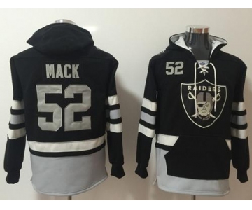 Nike Oakland Raiders #52 Khalil Mack Black Grey Name & Number Pullover NFL Hoodie