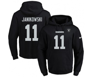 Nike Raiders #11 Sebastian Janikowski Black Name & Number Pullover NFL Hoodie