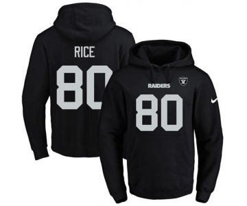 Nike Raiders #80 Jerry Rice Black Name & Number Pullover NFL Hoodie