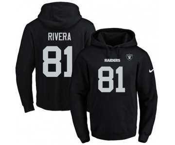 Nike Raiders #81 Mychal Rivera Black Name & Number Pullover NFL Hoodie