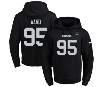 Nike Raiders #95 Jihad Ward Black Name & Number Pullover NFL Hoodie