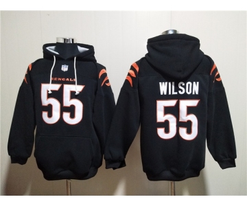 Men's Cincinnati Bengals #55 Logan Wilson Black Pullover Hoodie