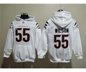 Men's Cincinnati Bengals #55 Logan Wilson White Pullover Hoodie