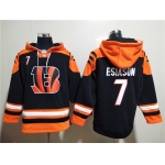 Men's Cincinnati Bengals #7 Boomer Esiason Orange Black Ageless Must-Have Lace-Up Pullover Hoodie