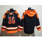 Men's Cincinnati Bengals Blank Orange Black Ageless Must-Have Lace-Up Pullover Hoodie