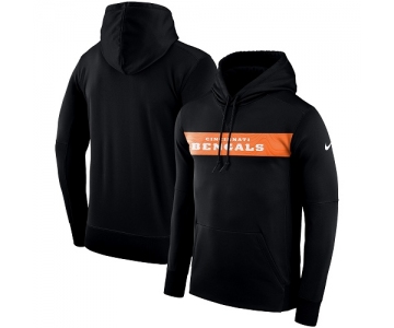 Men's Cincinnati Bengals Nike Black Sideline Team Performance Pullover Hoodie