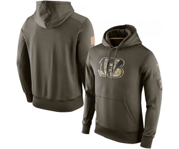 Men's Cincinnati Bengals Nike Olive Salute To Service KO Performance Hoodie