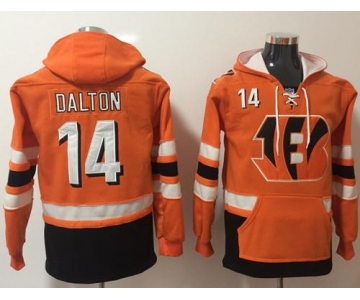 Nike Cincinnati Bengals #14 Andy Dalton Orange Black Name & Number Pullover NFL Hoodie