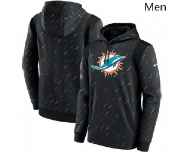 Men Miami Dolphins Nike Charcoal 2021 NFL Crucial Catch Therma Pullover Hoodie