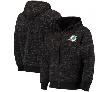 Men's Miami Dolphins G-III Sports by Carl Banks Discovery Sherpa Heathered Black Full-Zip Jacket