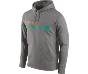 Men's Miami Dolphins Nike Gray Circuit Wordmark Essential Performance Pullover Hoodie