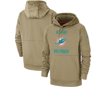 Men's Miami Dolphins Nike Tan 2019 Salute to Service Sideline Therma Pullover Hoodie