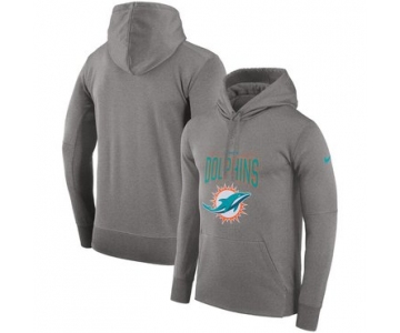 Miami Dolphins Nike Sideline Property of Performance Pullover Hoodie Gray