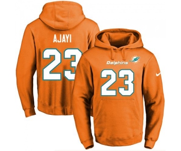 Nike Dolphins #23 Jay Ajayi Orange Name & Number Pullover NFL Hoodie