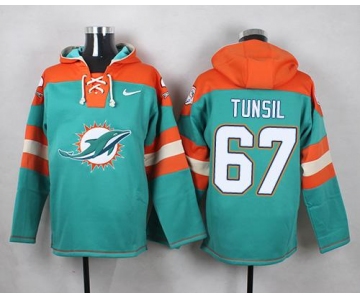 Nike Miami Dolphins #67 Laremy Tunsil Aqua Green Player Pullover NFL Hoodie