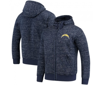 Men's Los Angeles Chargers G-III Sports by Carl Banks Heathered Navy Discovery Sherpa Full-Zip Jacket