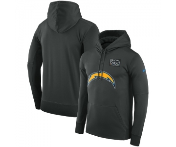 Men's Los Angeles Chargers Nike Anthracite Crucial Catch Performance Pullover Hoodie