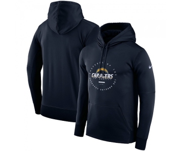 Men's Los Angeles Chargers Nike Navy Sideline Property Of Wordmark Logo Performance Pullover Hoodie