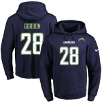 Nike Chargers #28 Melvin Gordon Navy Blue Name & Number Pullover NFL Hoodie