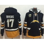 Nike Los Angeles Chargers #17 Philip Rivers Navy Blue Gold Name & Number Pullover NFL Hoodie