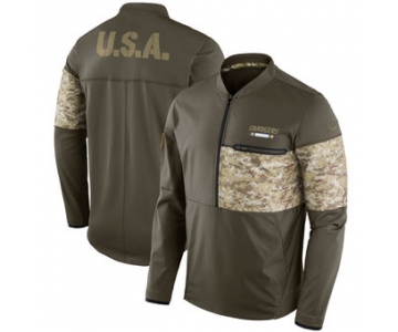 Nike Los Angeles Chargers Olive Salute to Service Sideline Hybrid Half-Zip Pullover Jacket