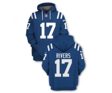 Men's Indianapolis Colts #17 Philip Rivers Blue 2021 Pullover Hoodie