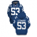 Men's Indianapolis Colts #53 Darius Leonard Blue 2021 Pullover Hoodie