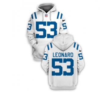 Men's Indianapolis Colts #53 Darius Leonard White 2021 Pullover Hoodie