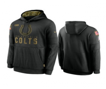 Men's Indianapolis Colts Black 2020 Salute to Service Sideline Performance Pullover Hoodie