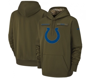 Men's Indianapolis Colts Nike Olive Salute to Service Sideline Therma Performance Pullover Hoodie