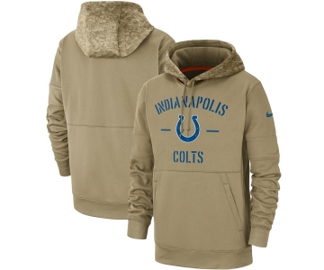 Men's Indianapolis Colts Nike Tan 2019 Salute to Service Sideline Therma Pullover Hoodie