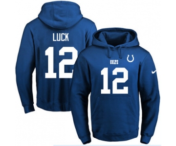 Nike Colts #12 Andrew Luck Royal Blue Name & Number Pullover NFL Hoodie