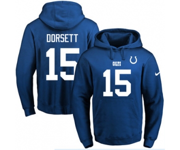 Nike Colts #15 Phillip Dorsett Royal Blue Name & Number Pullover NFL Hoodie