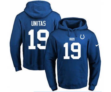 Nike Colts #19 Johnny Unitas Royal Blue Name & Number Pullover NFL Hoodie