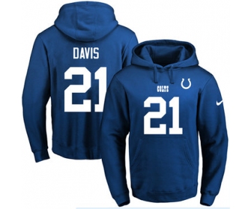 Nike Colts #21 Vontae Davis Royal Blue Name & Number Pullover NFL Hoodie