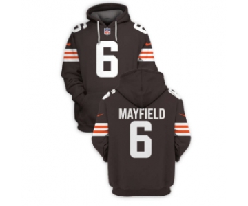 Men's Cleveland Browns #6 Baker Mayfield Brown 2021 New Pullover Hoodie
