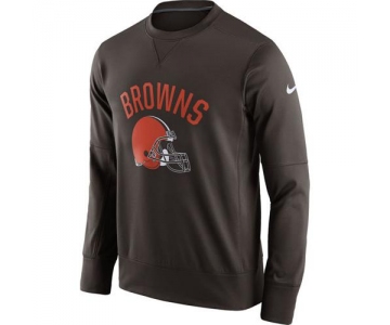 Men's Cleveland Browns Nike Brown Sideline Circuit Performance Sweatshirt