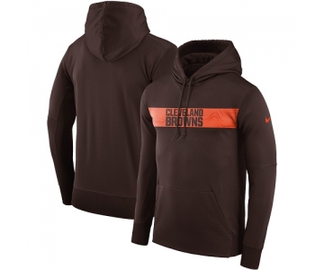 Men's Cleveland Browns Nike Brown Sideline Team Performance Pullover Hoodie