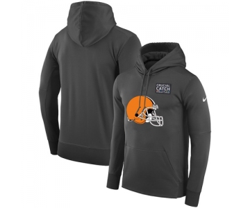 NFL Men's Cleveland Browns Nike Anthracite Crucial Catch Performance Pullover Hoodie