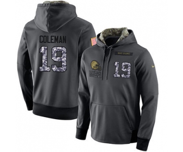 NFL Men's Nike Cleveland Browns #19 Corey Coleman Stitched Black Anthracite Salute to Service Player Performance Hoodie