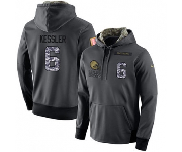 NFL Men's Nike Cleveland Browns #6 Cody Kessler Stitched Black Anthracite Salute to Service Player Performance Hoodie