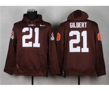 Nike Cleveland Browns #21 Justin Gilbert Brown Hoodie