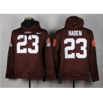 Nike Cleveland Browns #23 Joe Haden Brown Hoodie