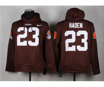 Nike Cleveland Browns #23 Joe Haden Brown Hoodie